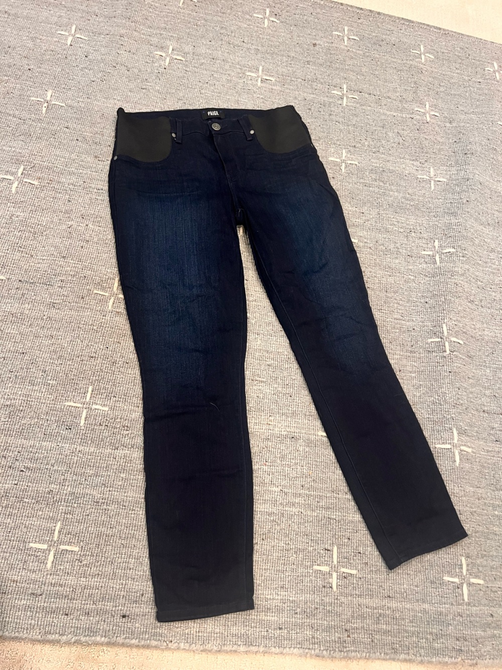 PAIGE Women’s Maternity Indigo Black Slim Straight Jeans